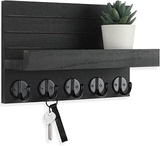 Wall-Mounted Key and Mail Holder with Shelf
