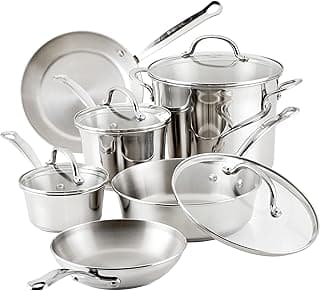 Stainless Steel Pots and Pans Set, 10-Piece